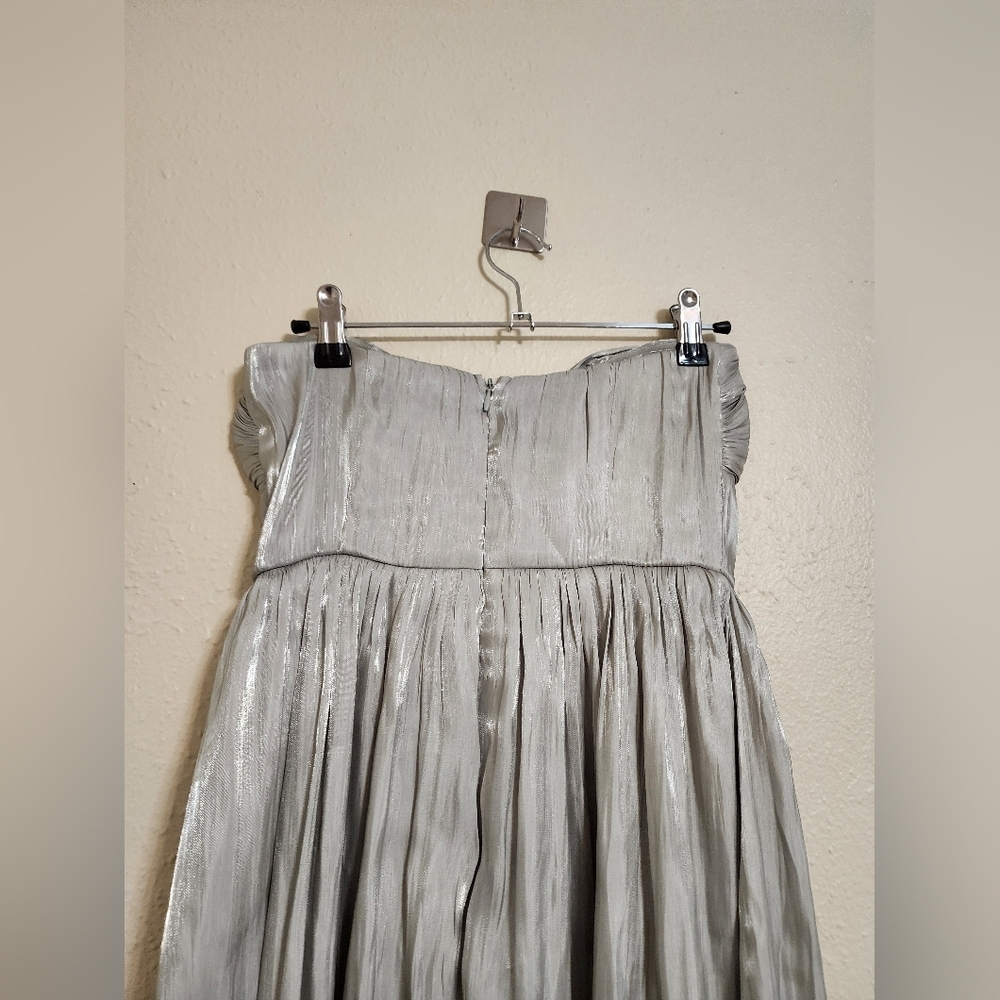 Lulus Kylin Sage Satin Basque Waist Maxi Dress XS Wedding Party Prom Formal - Picture 8 of 10